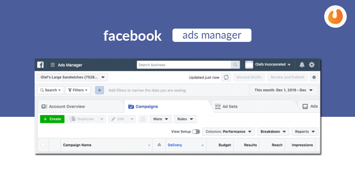 facebook ads manager